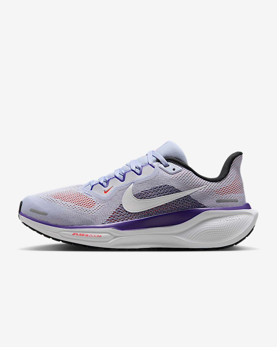 Nike Pegasus 41 Women's Road Running Shoes - Ghost/Court Purple/Bright Crimson/White