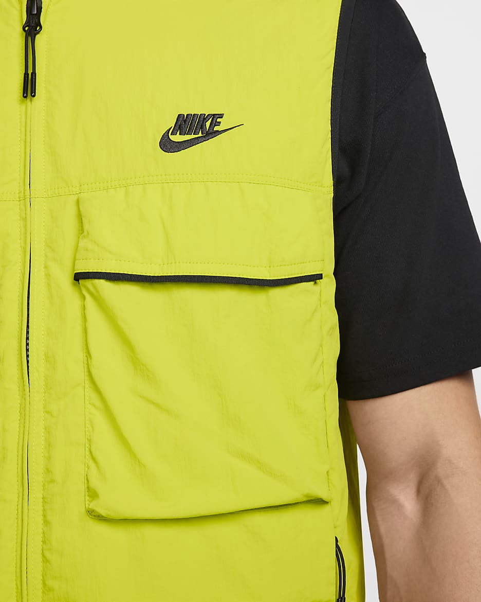 Veste sans manches tissée Nike Tech pour homme - Bright Cactus/Bright Cactus/Noir