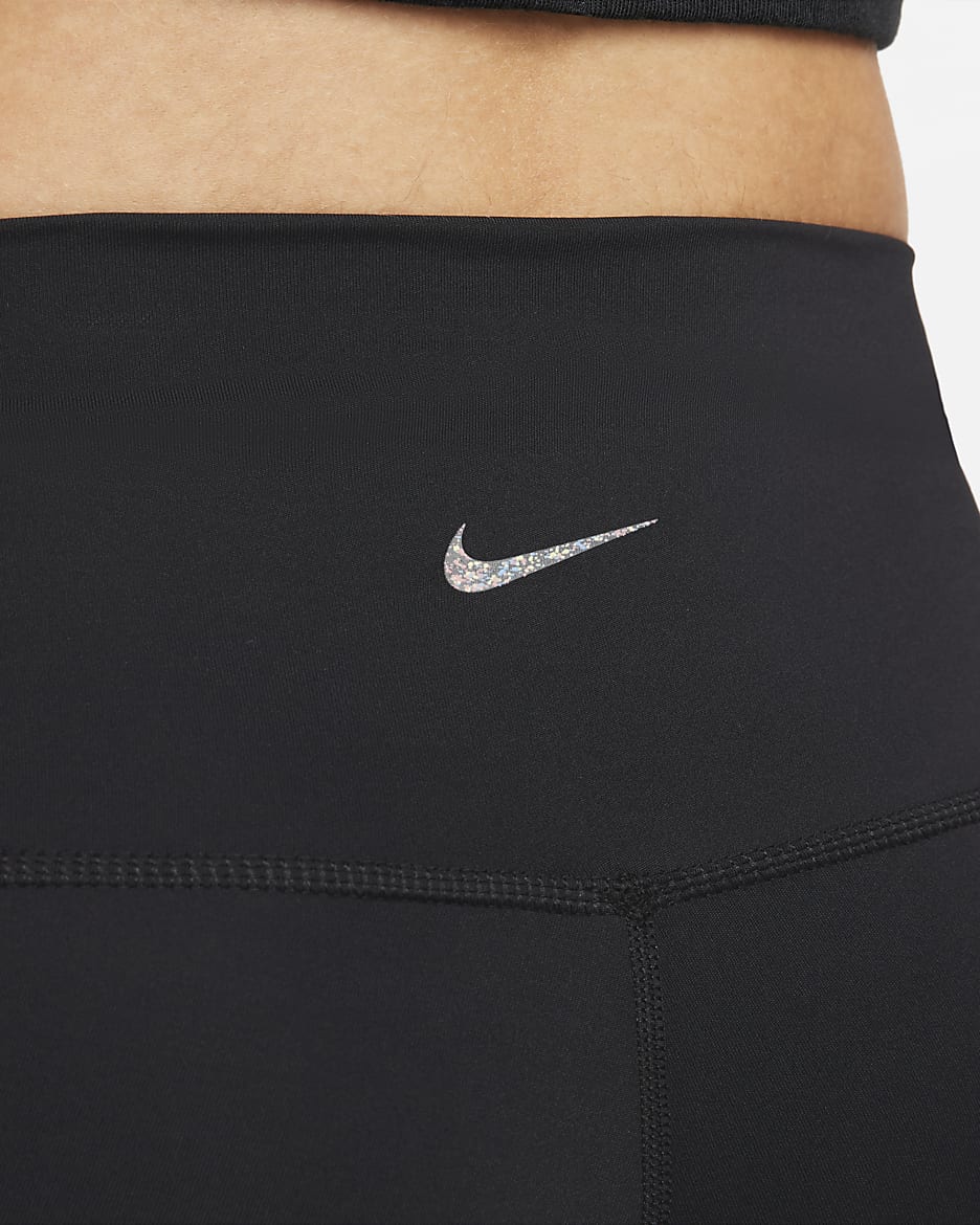 Nike Yoga leggings i 7/8 lengde med høyt liv til dame - Svart/Iron Grey