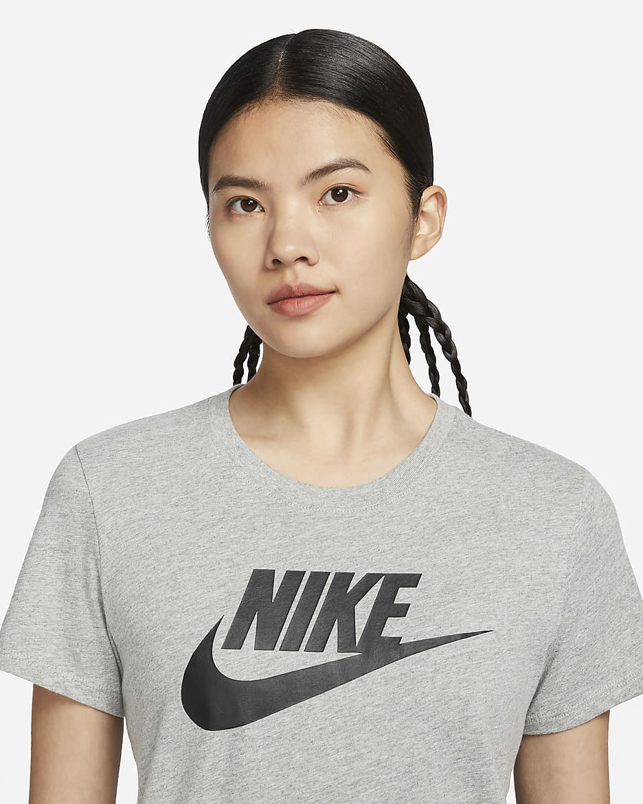 Nike Sportswear Essentials Women's Logo T-Shirt - Dark Grey Heather/Black