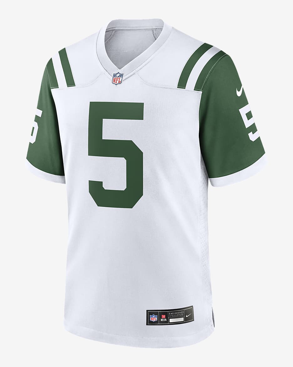 Jersey de fútbol americano Nike de la NFL Game para hombre Garrett Wilson New York Jets - Blanco