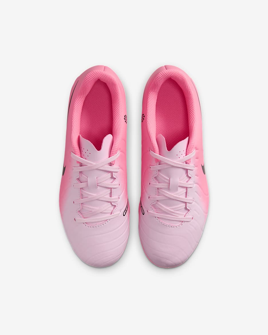 รองเท้าสตั๊ดฟุตบอลไม่หุ้มข้อเด็กเล็ก/เด็กโต MG Nike Jr. Tiempo Legend 10 Club - Pink Foam/ดำ