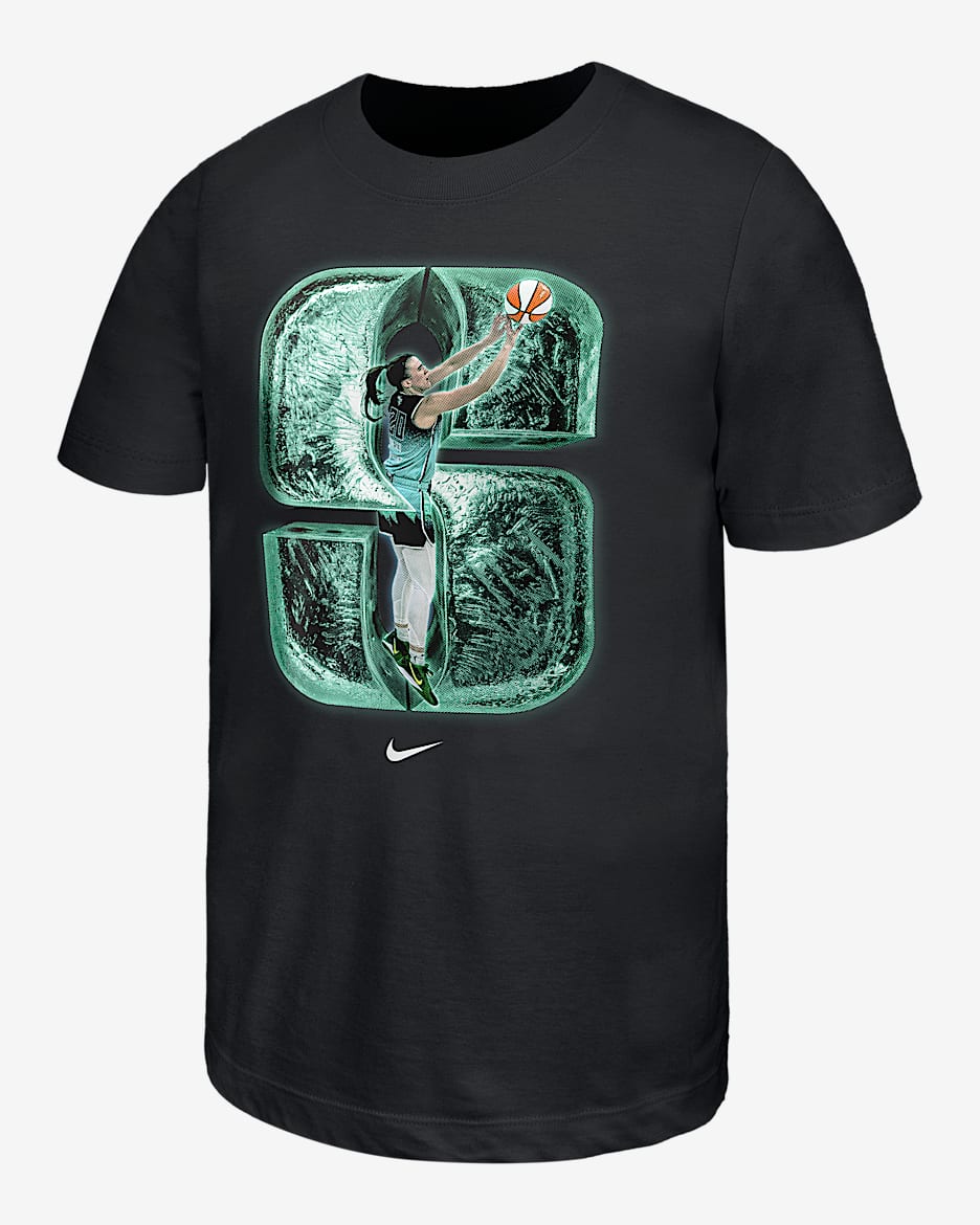 Playera de básquetbol Nike para niños talla grande Sabrina Ionescu "So Win" - Negro