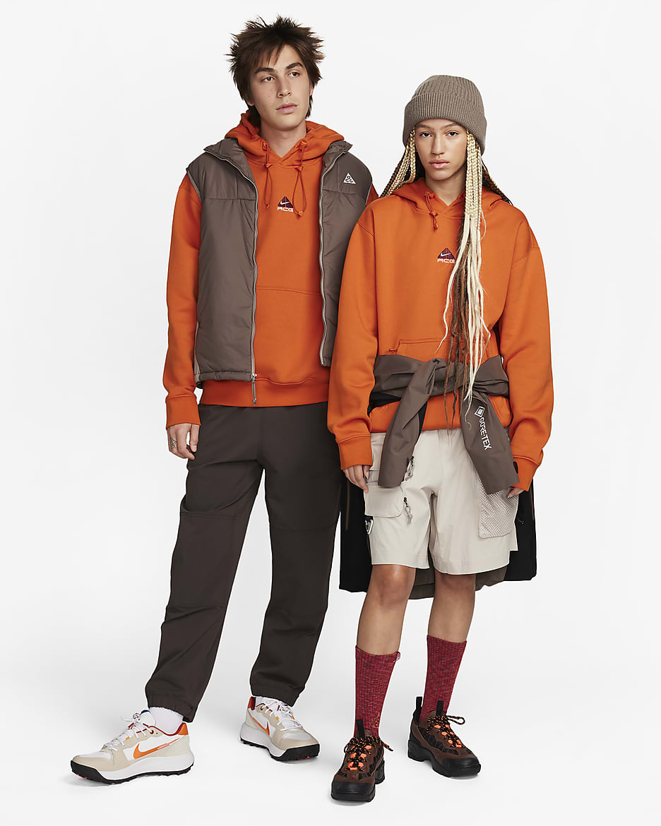 Nike ACG Therma-FIT Fleece Pullover Hoodie - Campfire Orange/Summit White