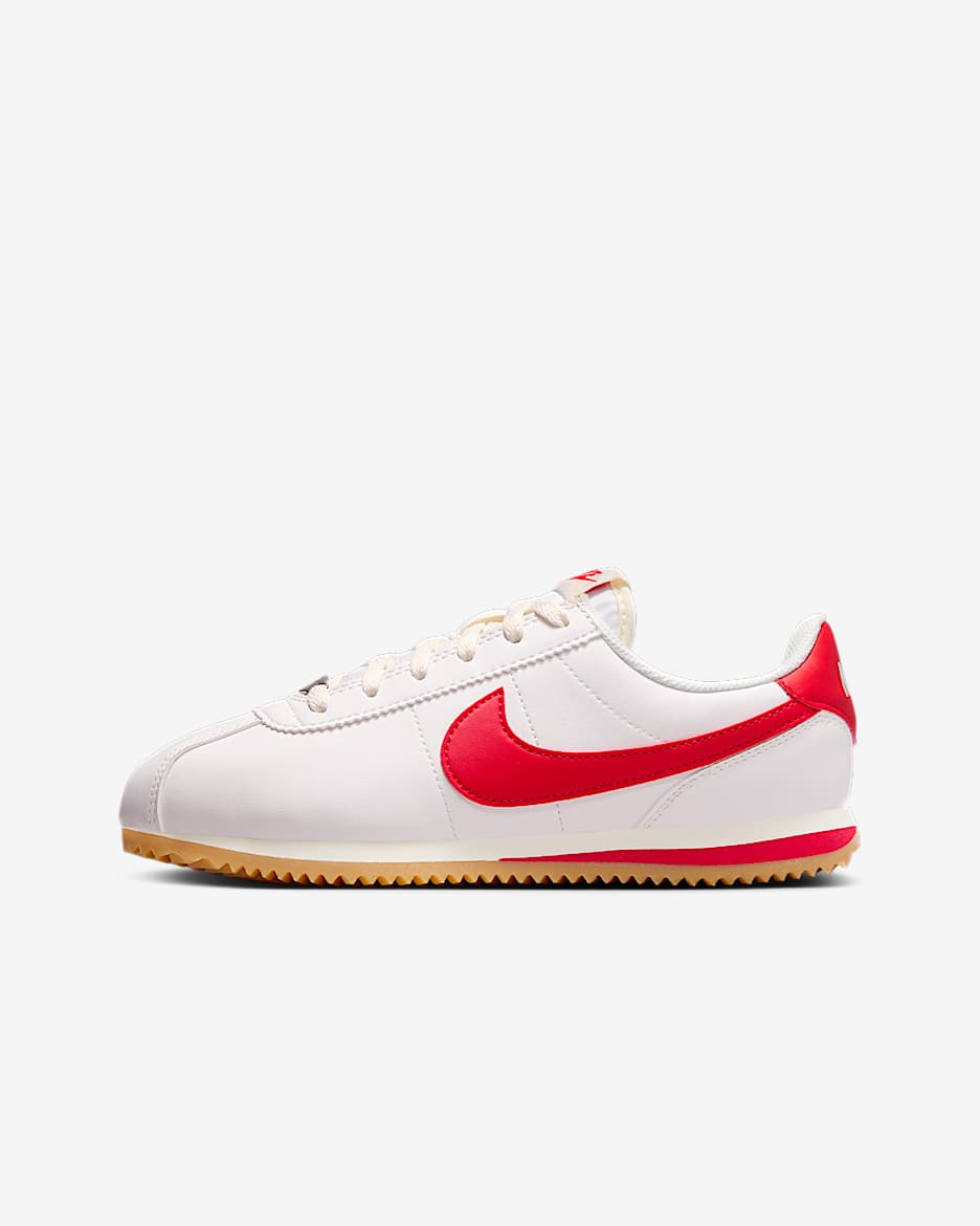 Tenis para niños grandes Nike Cortez - Vela/Amarillo goma/Rojo universitario