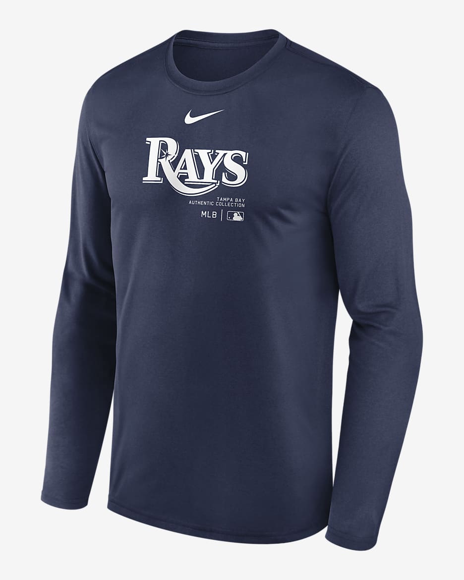 Tampa Bay Rays Authentic Collection Practice Men's Nike Dri-FIT MLB Long-Sleeve T-Shirt - Navy