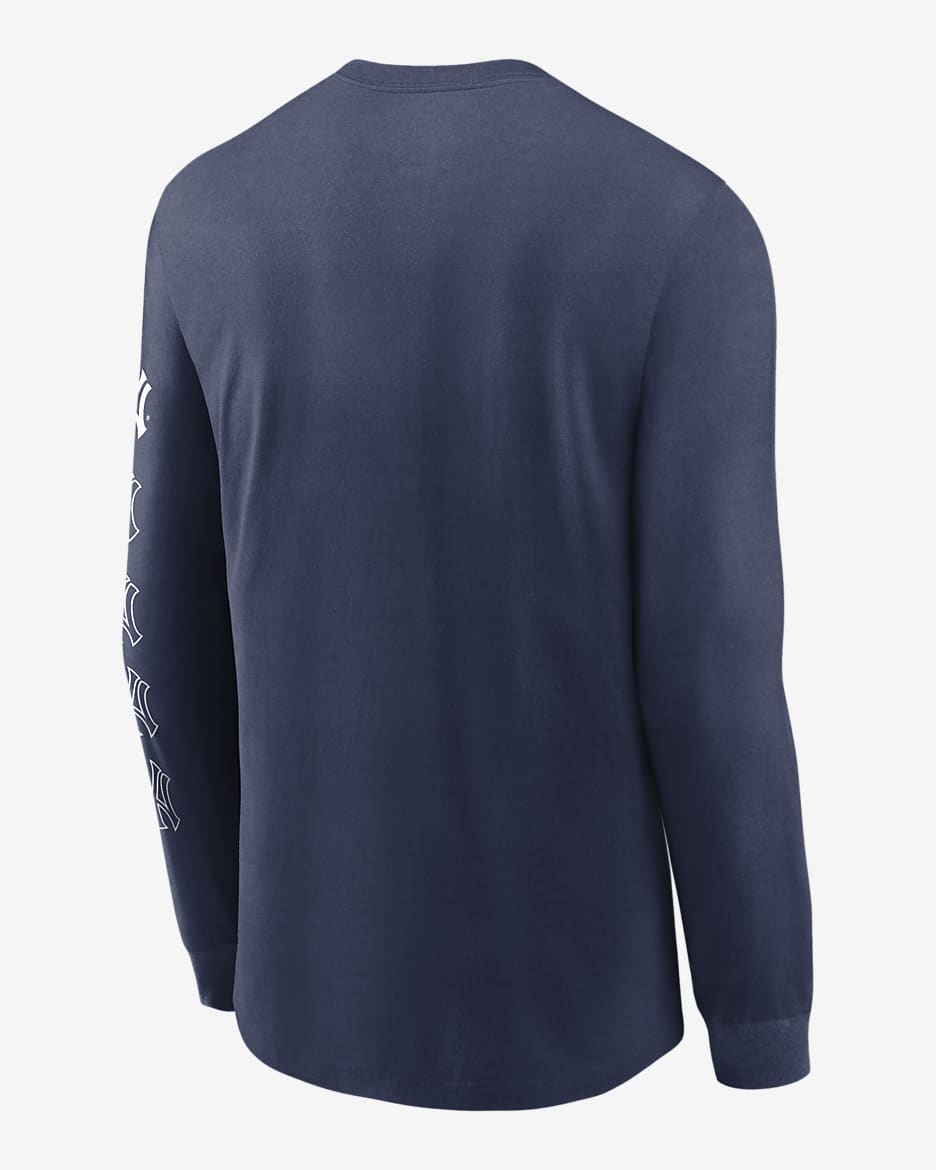 Nike Team Slider (MLB New York Yankees) Men's Long-Sleeve T-Shirt - Navy