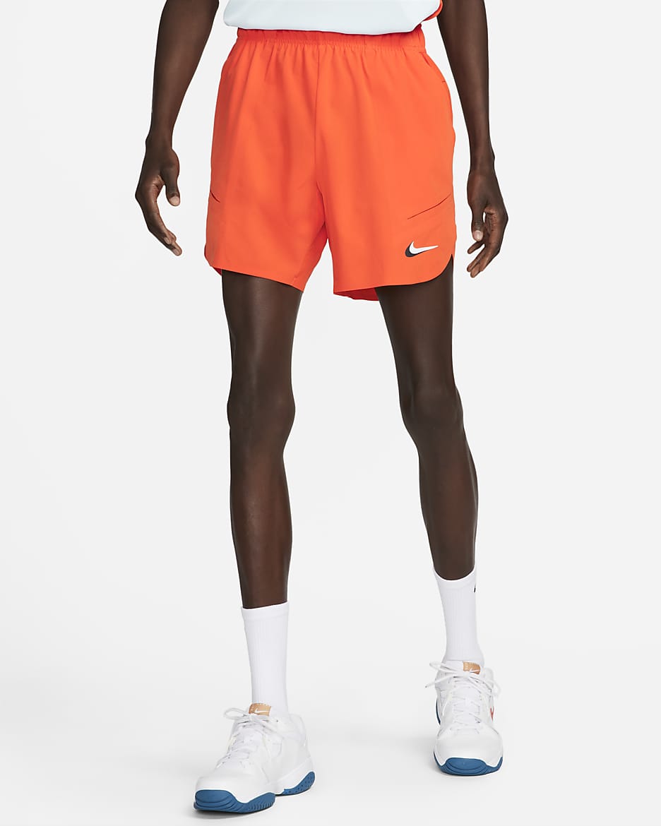 NikeCourt Dri-FIT ADV Slam Men's 7" Tennis Shorts - Team Orange/White