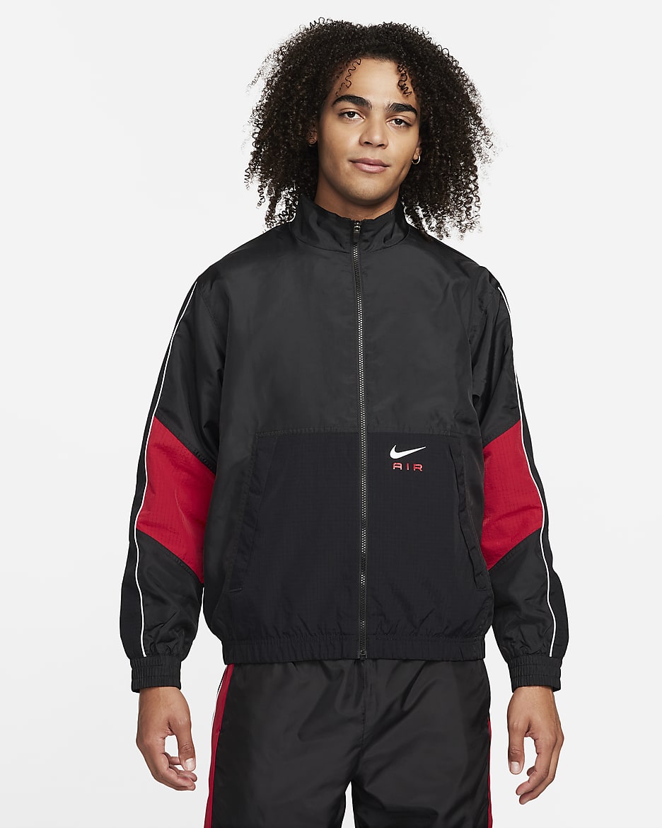 Nike Air Men's Woven Tracksuit Jacket - Black/University Red