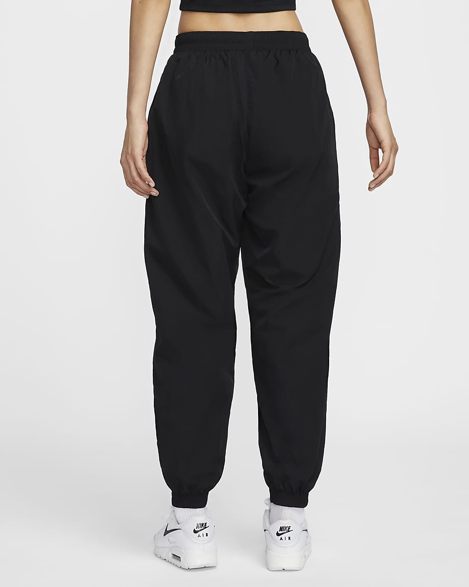 Nike Sportswear Essential Women's Mid-Rise Oversized Woven Joggers - Black/White