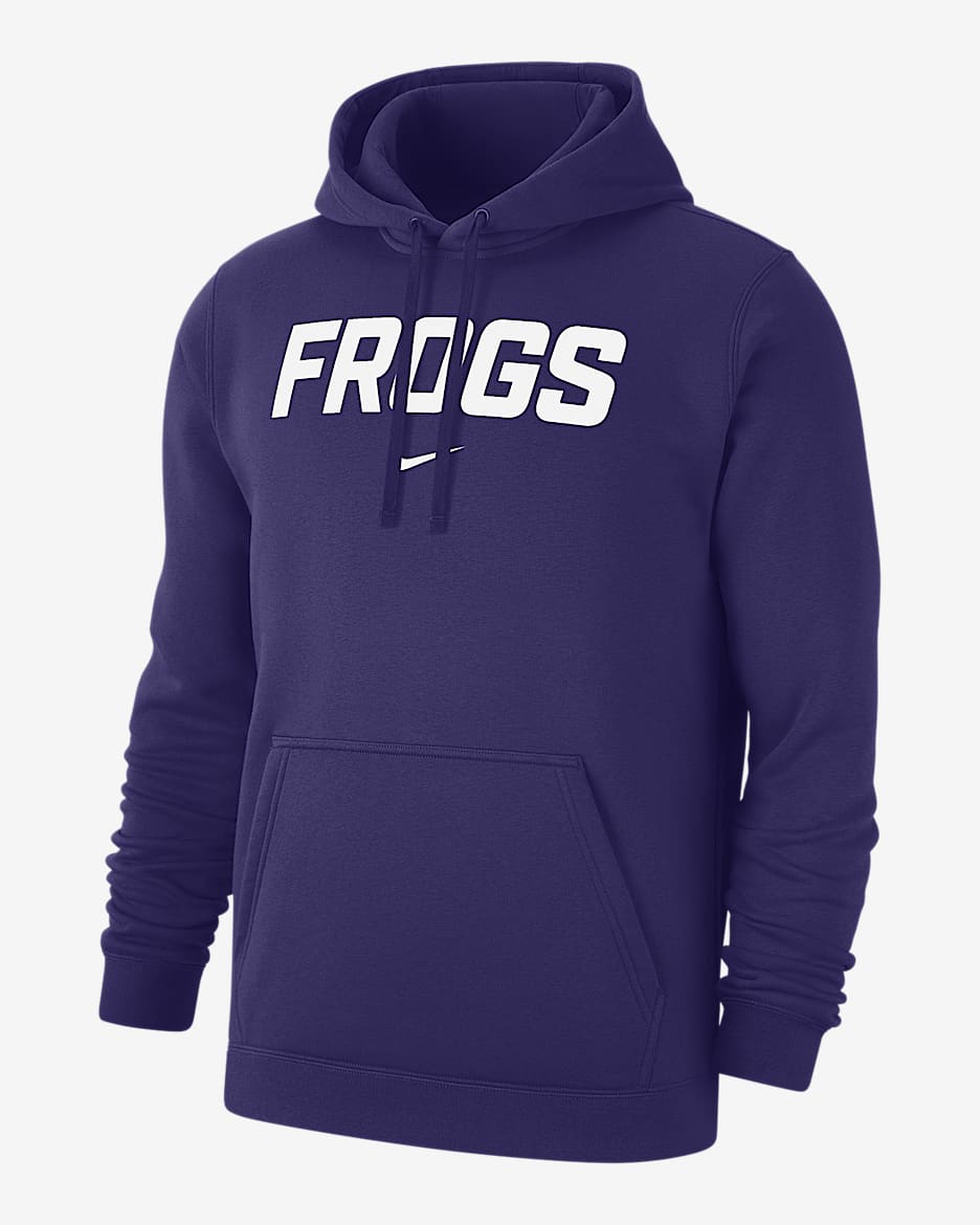 Sudadera con gorro sin cierre universitaria Nike para hombre TCU Club Fleece - Orquídea nuevo