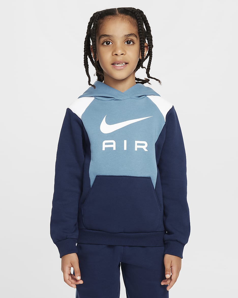 Conjunto de pants y sudadera sin cierre de tejido Fleece para preescolar Nike Air - Azul marino medianoche