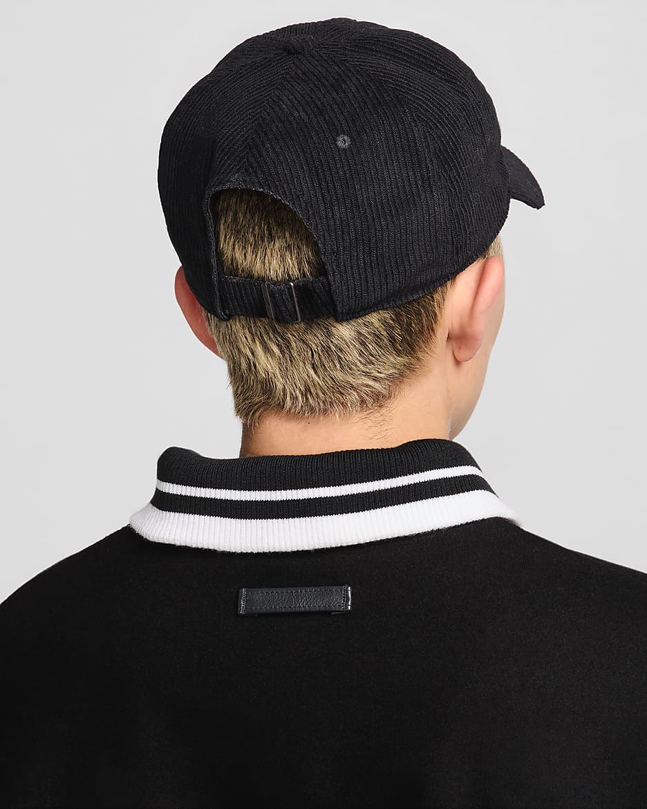 Nike Club unstrukturierte Cord-Cap - Schwarz/Schwarz