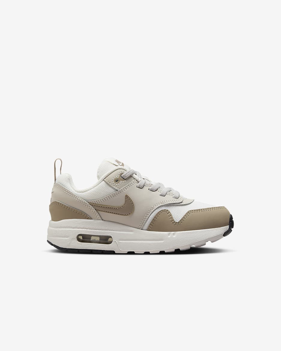 Nike Air Max 1 EasyOn Younger Kids' Shoes - Phantom/Light Orewood Brown/Black/Khaki