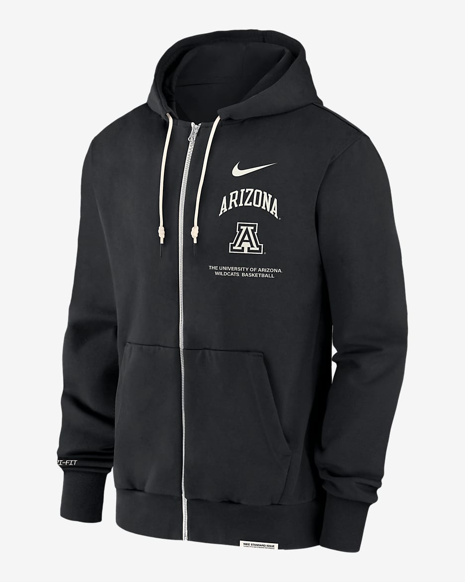 Arizona Wildcats On-Court Basketball Men’s Nike Dri-FIT College Full-Zip Hoodie - Black