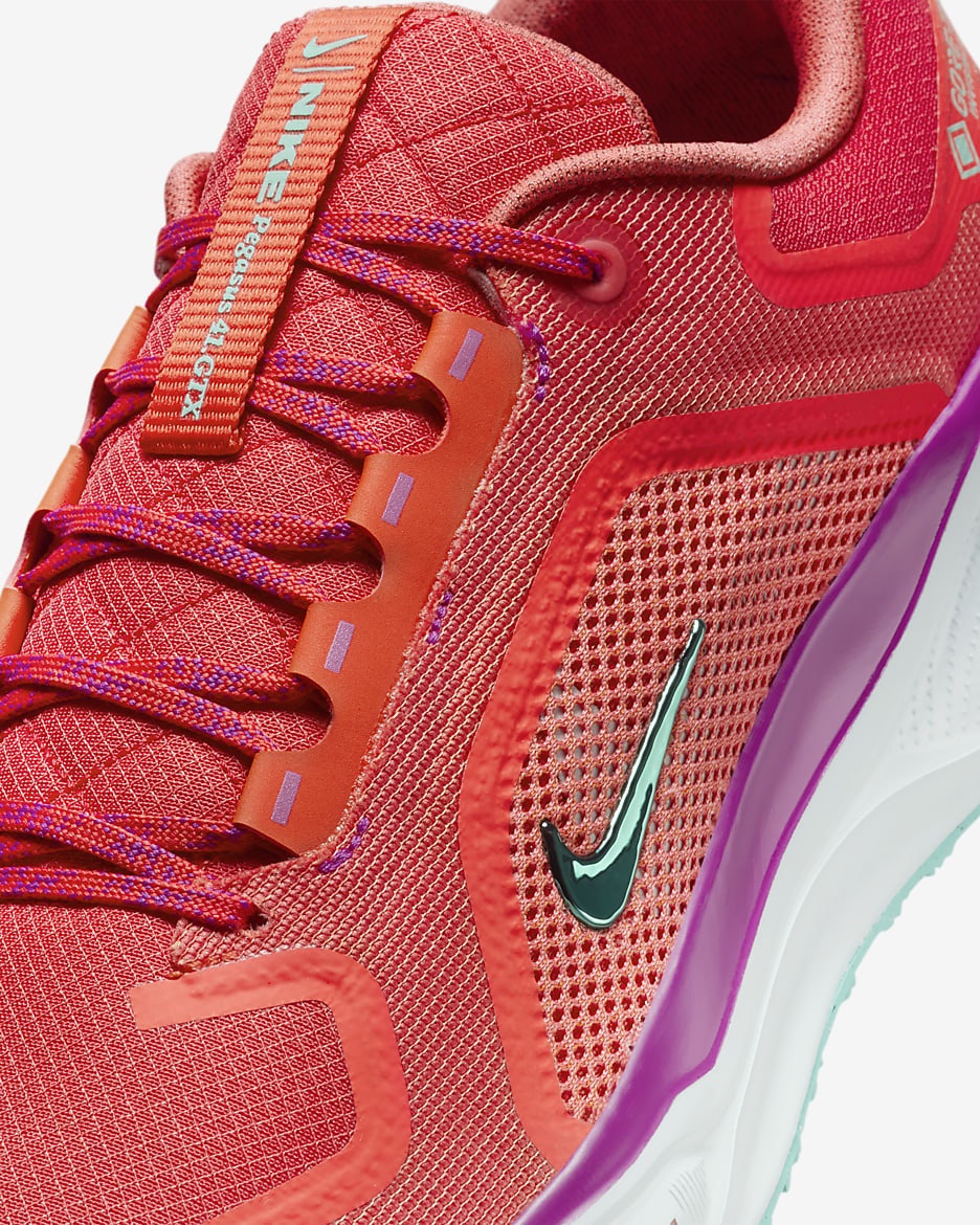 Nike Pegasus 41 GORE-TEX Men's Waterproof Road Running Shoes - Picante Red/Bright Crimson/Vivid Grape/Green Frost