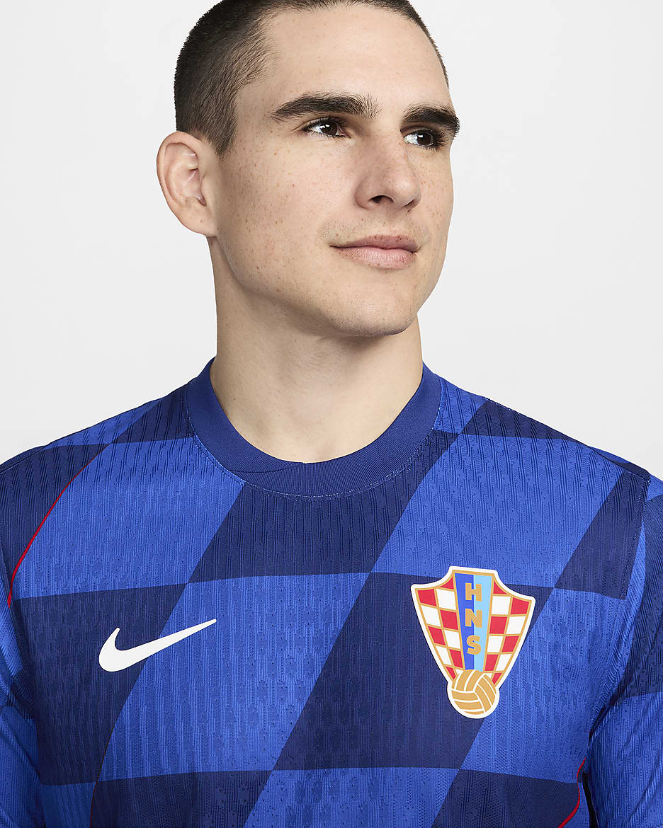 Croatia 2024/25 Match Away Men's Nike Dri-FIT ADV Football Authentic Short-Sleeve Shirt - Hyper Royal/Deep Royal/University Red/White