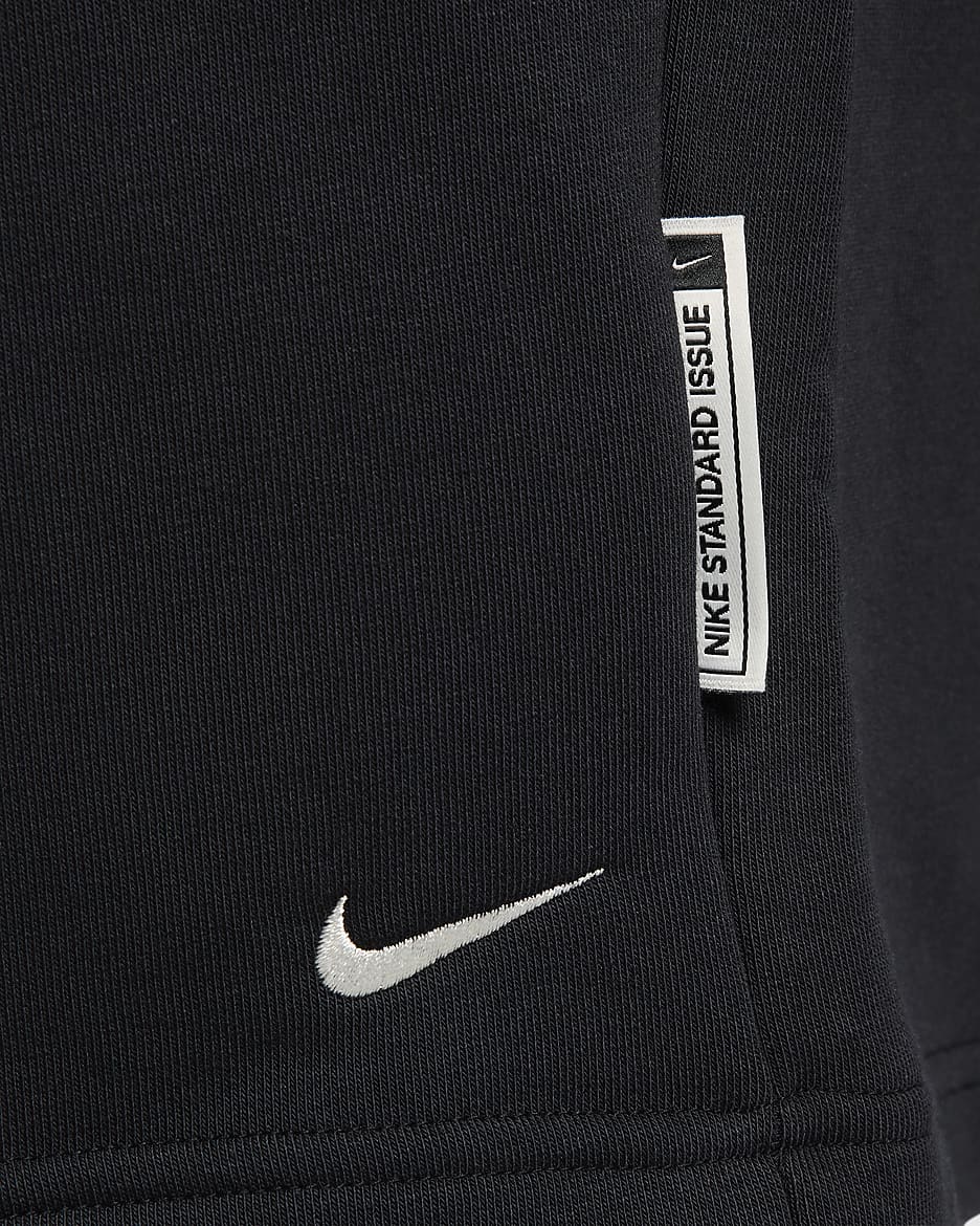 Shorts de básquetbol de tejido Fleece Dri-FIT de 20 cm para hombre Nike Standard Issue - Negro/Marfil pálido