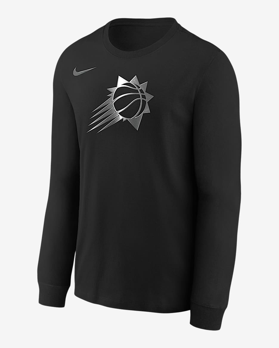 Phoenix Suns Courtside Big Kids' Nike NBA Boxy Long-Sleeve T-Shirt - Black