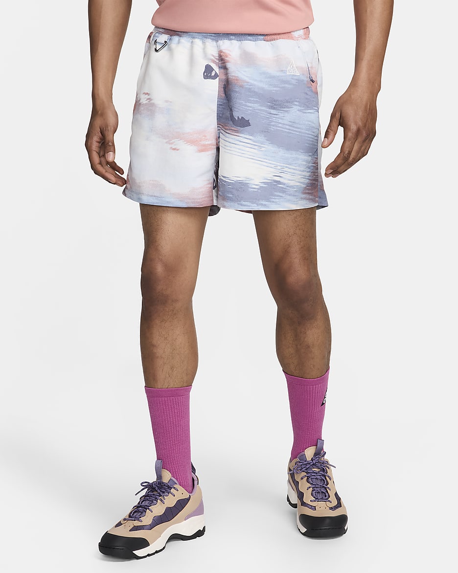 Nike ACG 'Reservoir Goat' Men's All-Over Print Shorts - Ashen Slate/Light Armoury Blue/Summit White