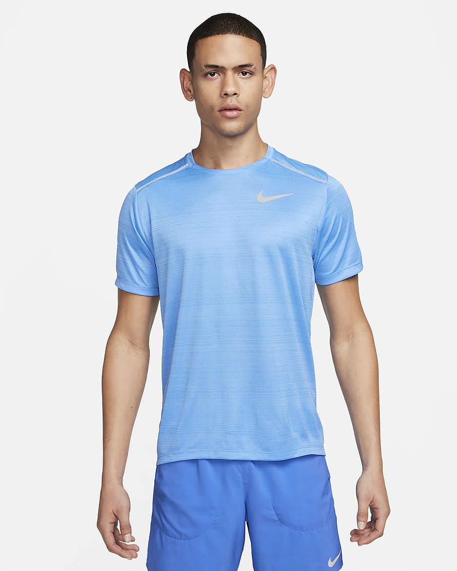 Nike Miler Men's Short-Sleeve Running Top - University Blue