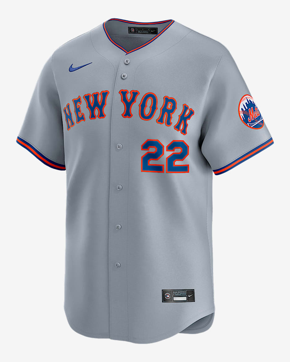 Jersey Nike Dri-FIT ADV de la MLB Limited para hombre Juan Soto New York Mets - Gris