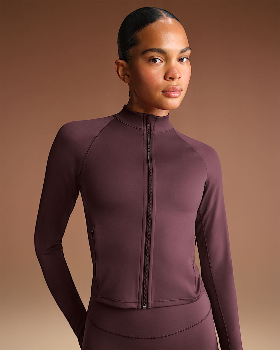 NikeSKIMS Matte Women's Mock-Neck Full-Zip Jacket - NSKM CURRANT