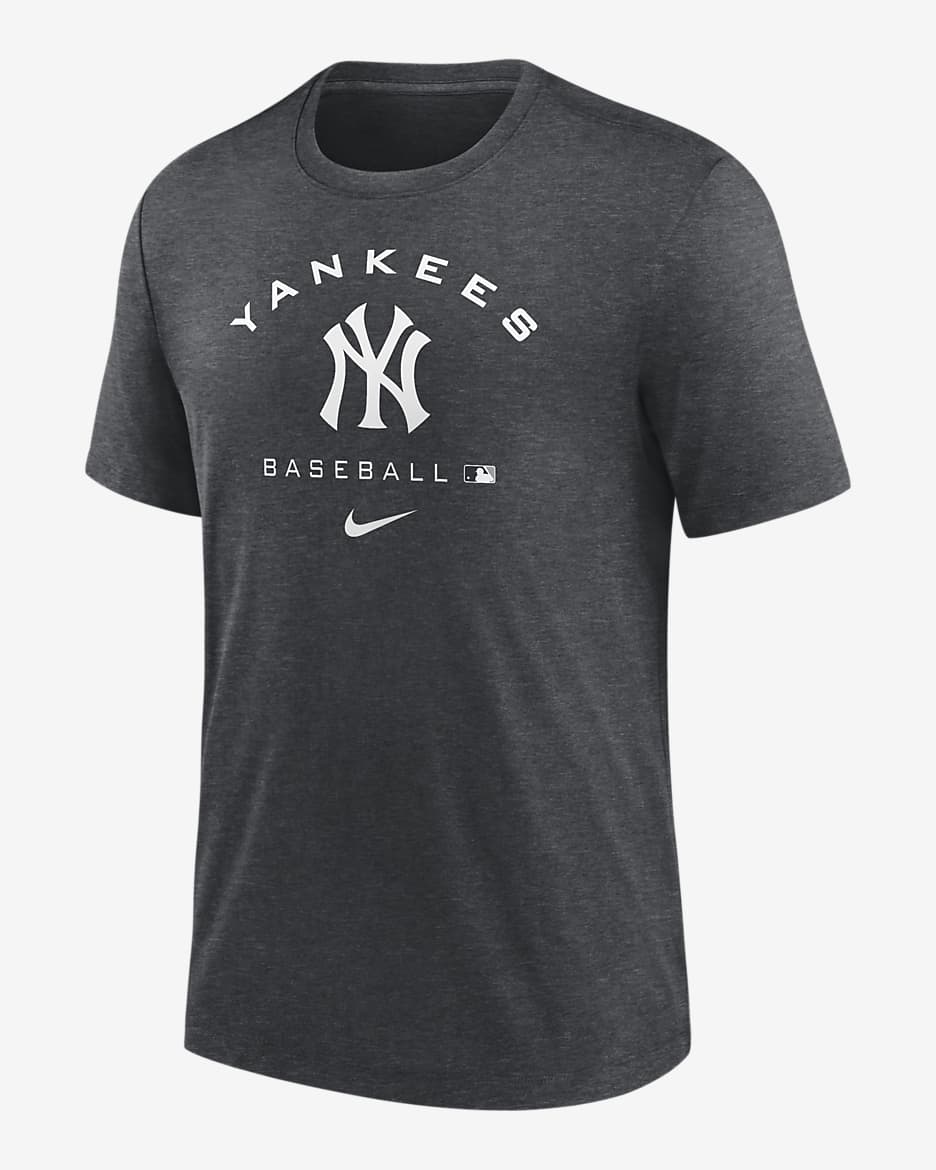 Nike Dri-FIT Team (MLB New York Yankees) Men's T-Shirt - Charcoal Heather