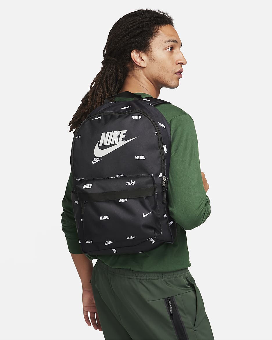Nike Heritage 背包 (25 公升) - 黑色/白色/Light Smoke Grey