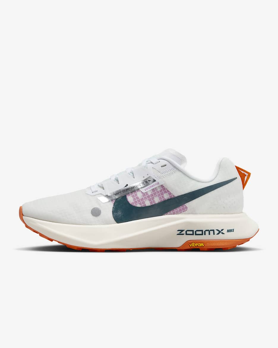 Nike Ultrafly-trail-konkurrenceløbesko til kvinder - hvid/Safety Orange/Vivid Grape/Deep Jungle