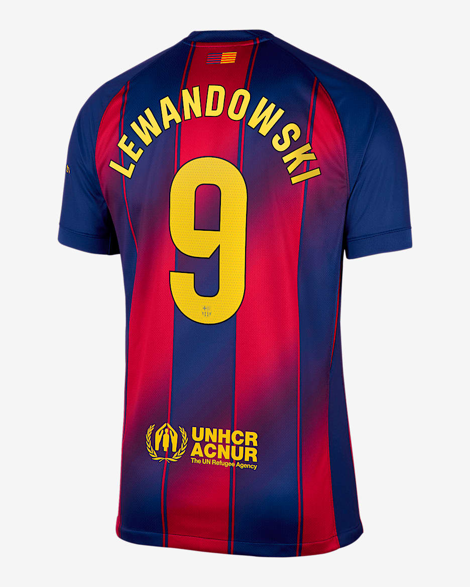 Robert Lewandowski Barcelona 2025/26 Stadium Home Men's Nike Dri-FIT Soccer Jersey