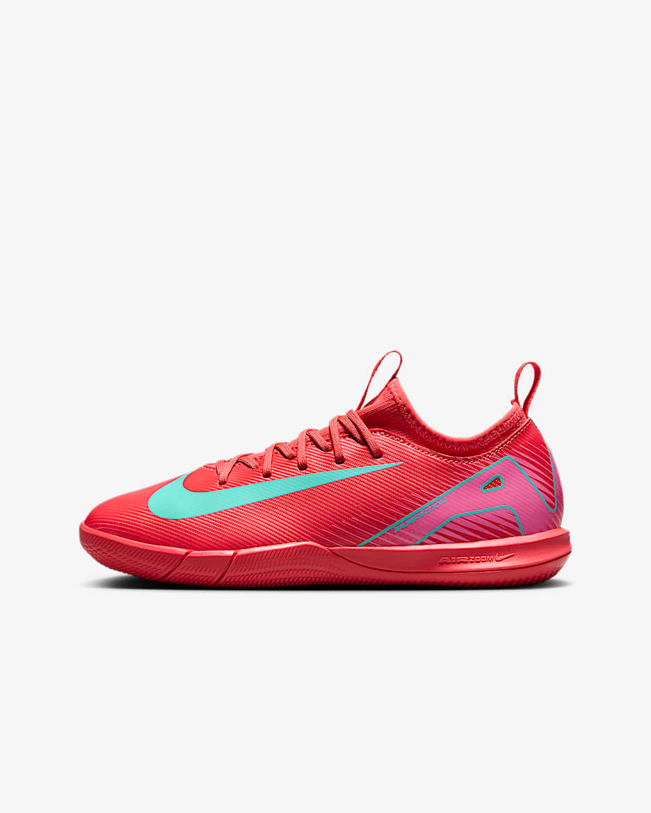 Nike Jr. Mercurial Vapor 16 Academy Younger/Older Kids' IC Low-Top Football Shoes - Ember Glow/Aurora Green