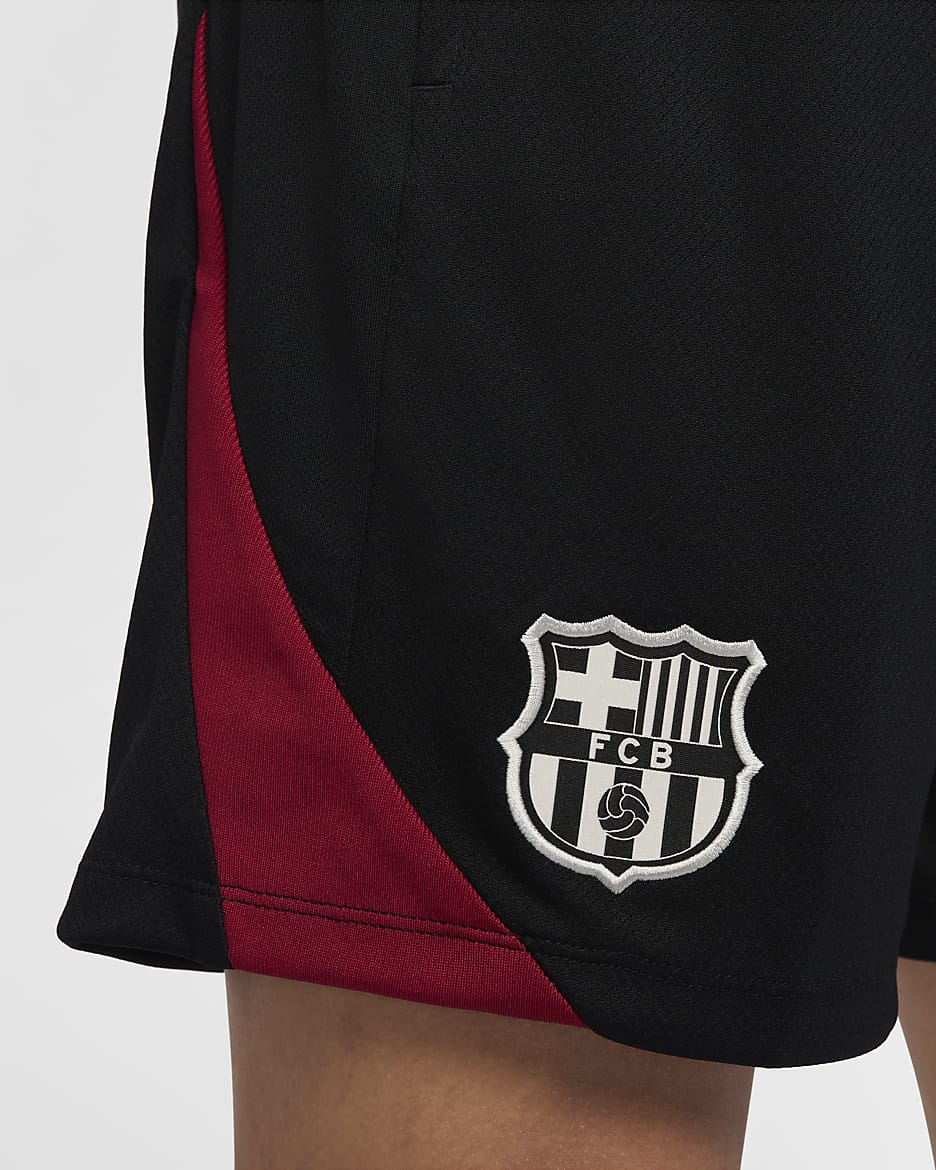 Short de foot en maille Nike Dri-FIT FC Barcelona Strike pour homme - Noir/Noble Red/Deep Royal Blue/Light Orewood Brown