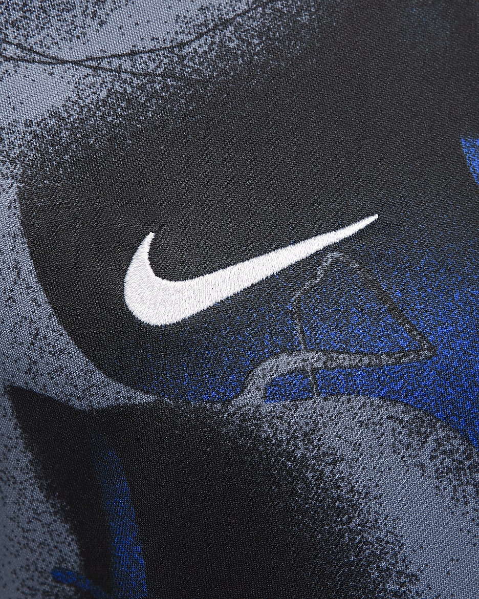 Haut de foot d'avant-match à manches courtes Nike Dri-FIT Inter Milan Academy Pro pour homme - Noir/Noir/Diffused Blue/Blanc