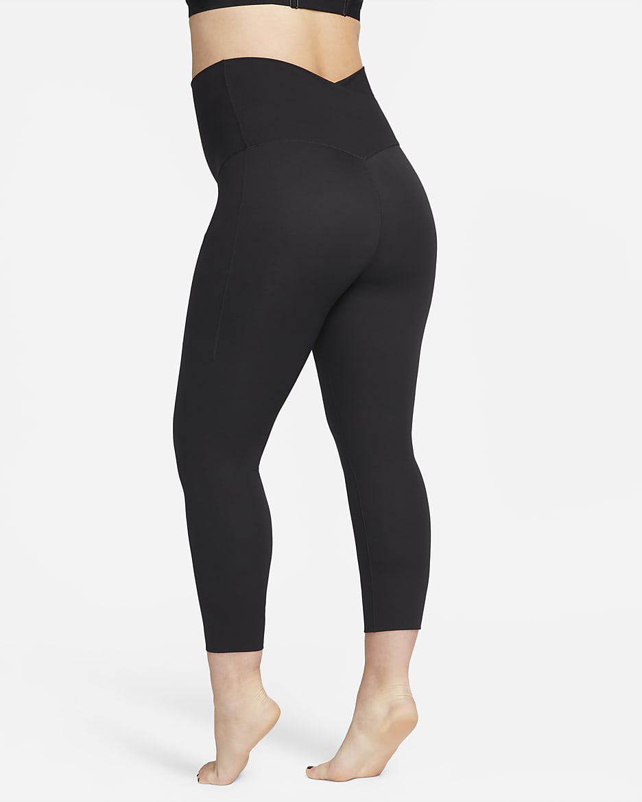 Nike Zenvy (M) 7/8-Leggings mit sanftem Halt, hohem Taillenbund und Taschen für Damen (Umstandskleidung) - Schwarz