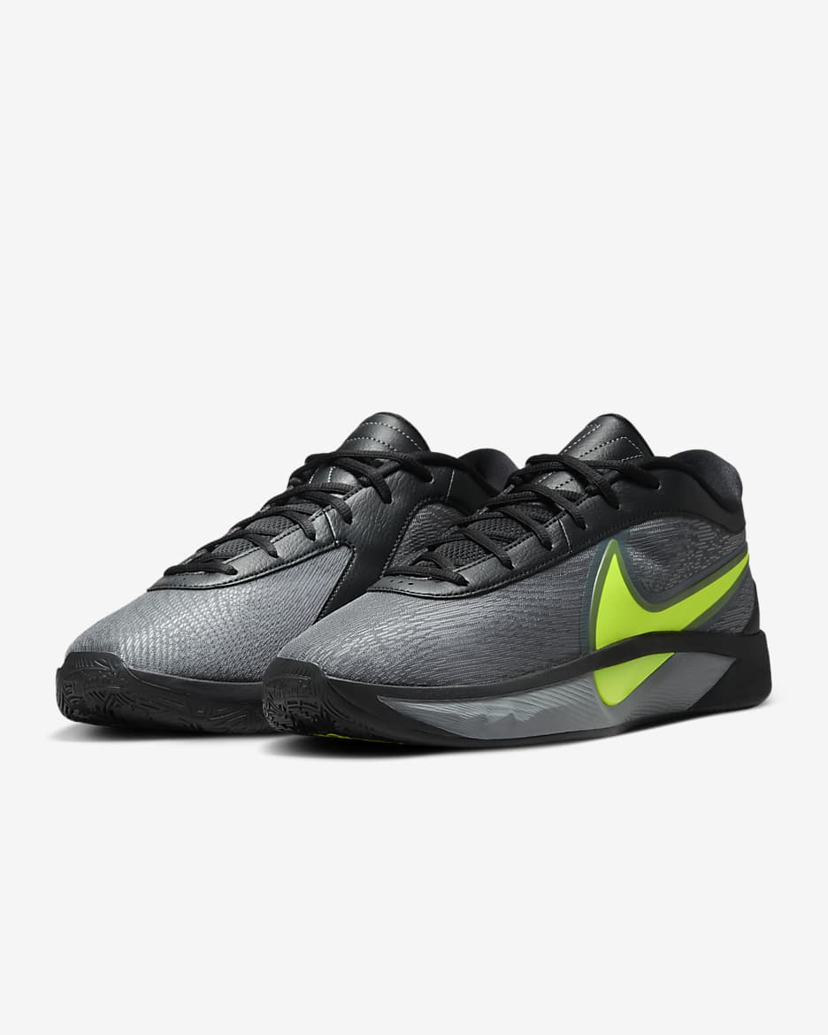 Giannis Freak 6 EP Basketball Shoes - Black/Cool Grey/Stadium Green/Volt