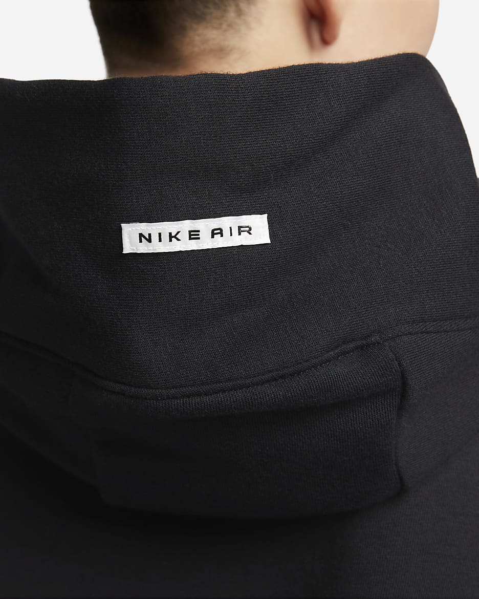 Nike Air-hættetrøje i fleece til kvinder - sort/sort/hvid