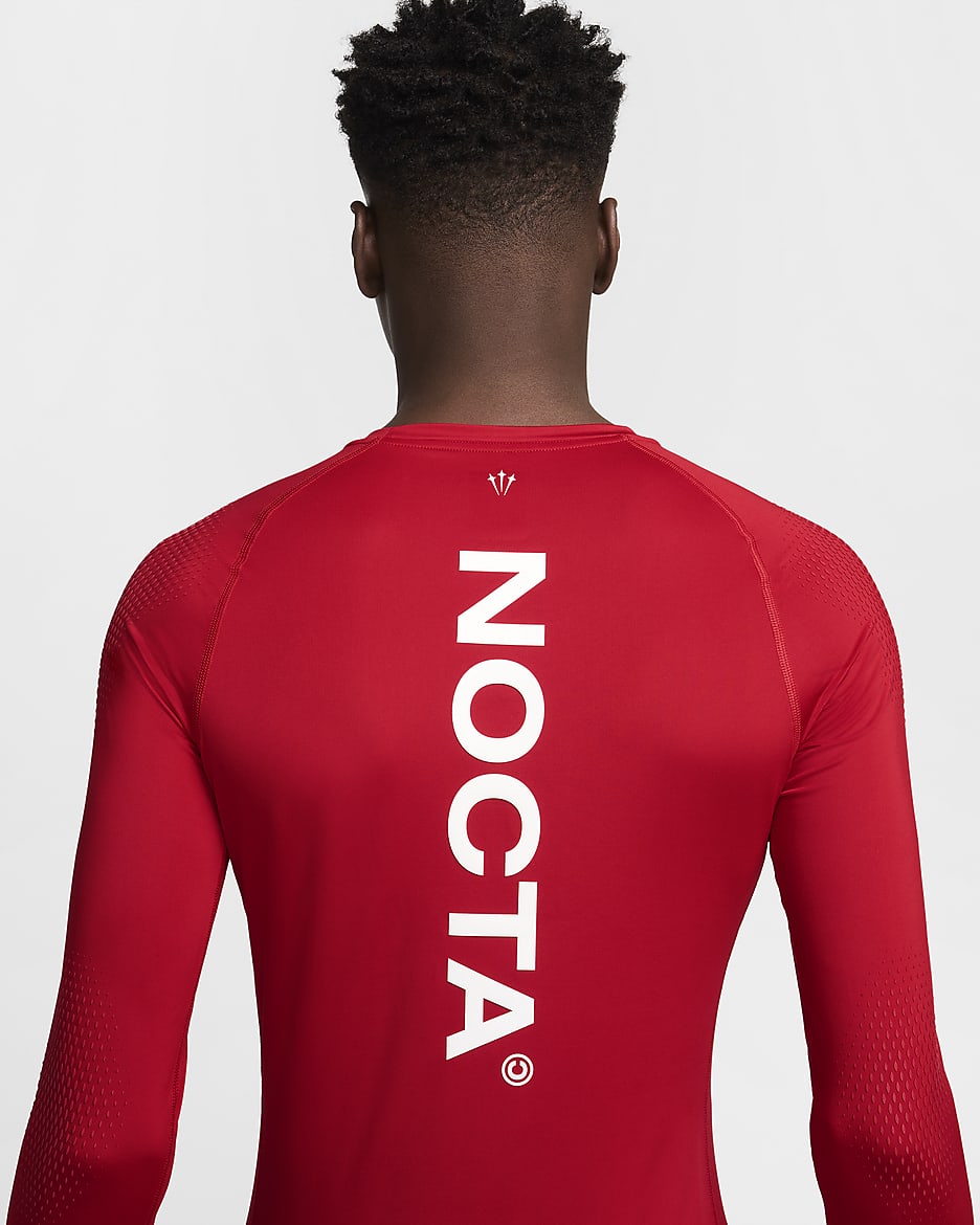 Haut de basketball première couche à manches longues NOCTA pour homme - University Red/Blanc