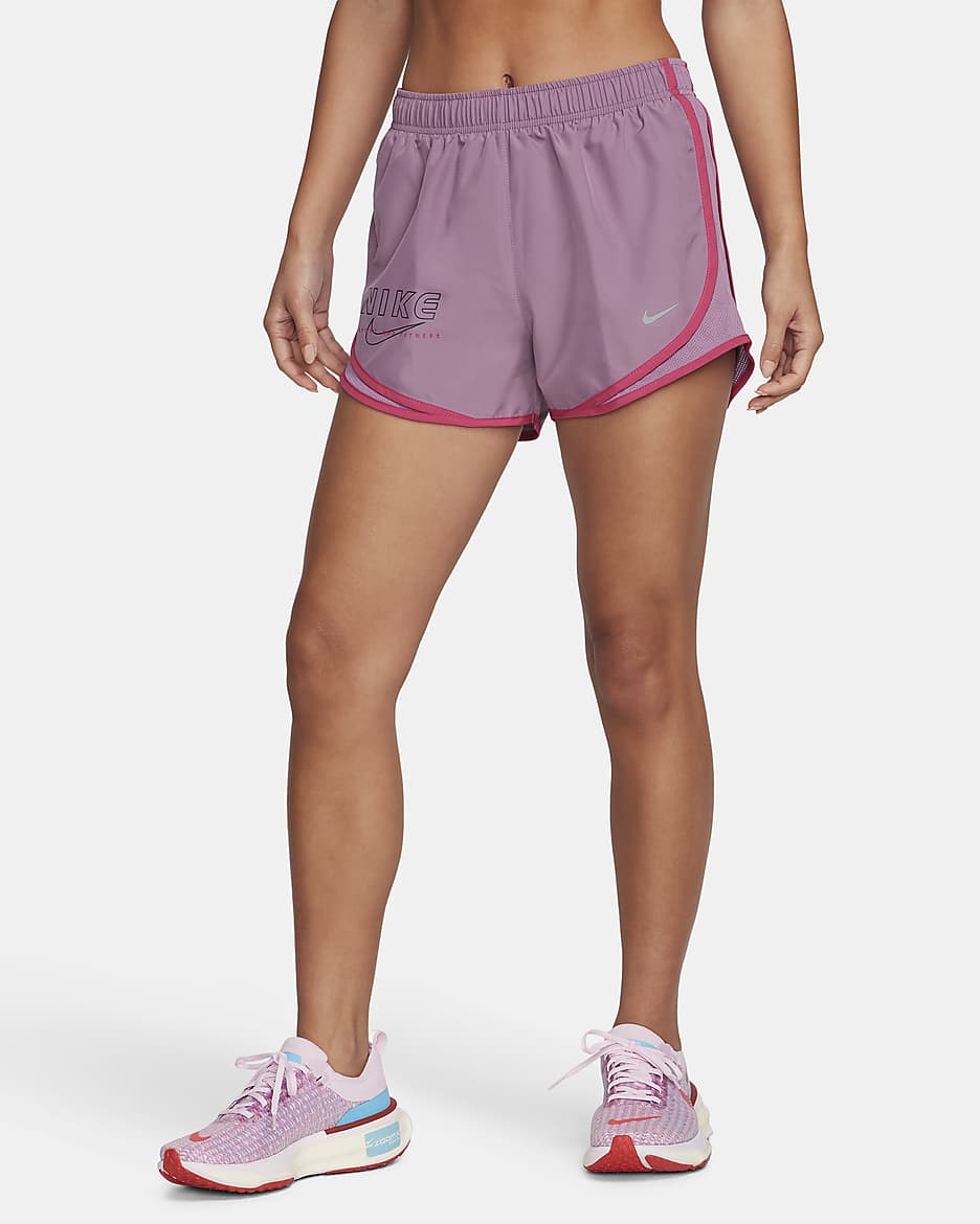 Nike Dri-FIT One Tempo Women's Brief-Lined Shorts - Violet Dust/Fireberry
