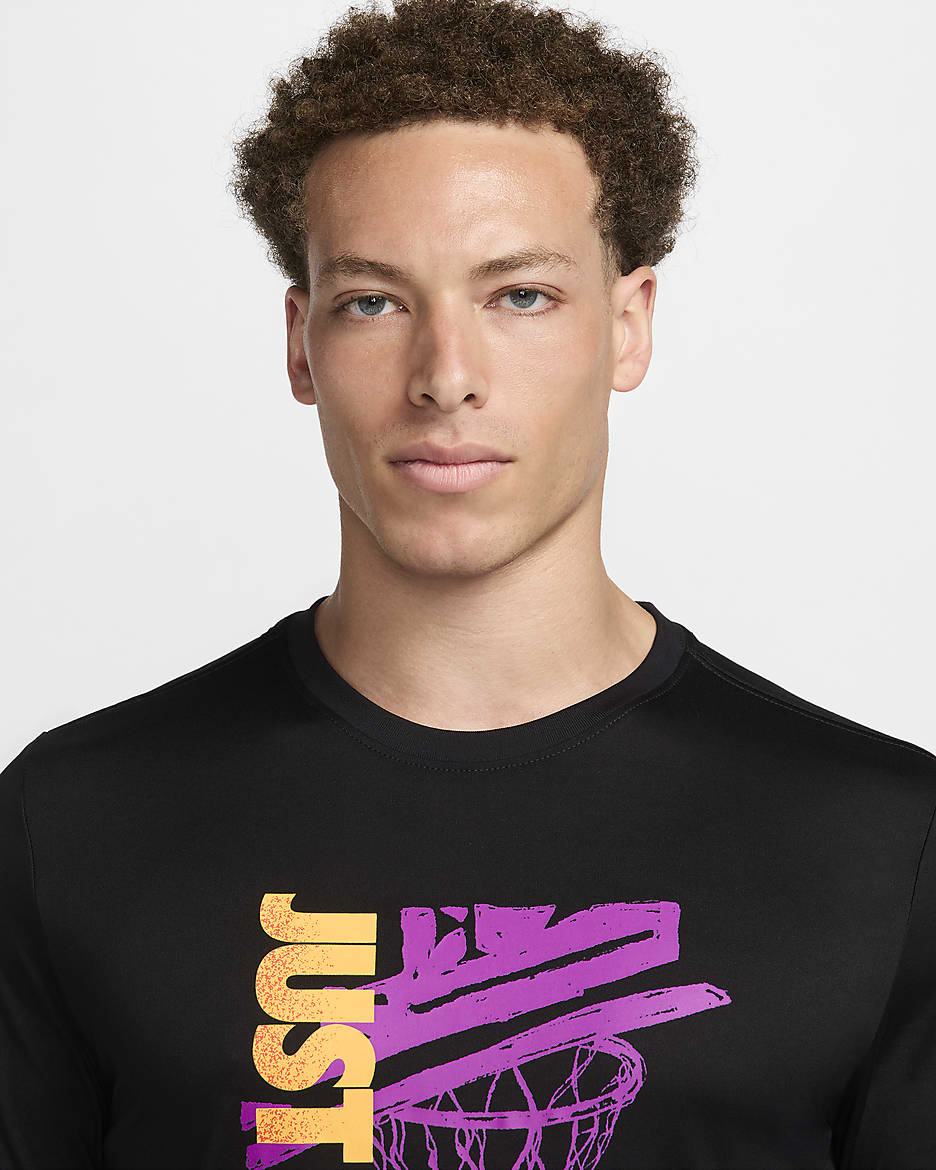 Nike Dri-FIT basketbalshirt voor heren - Zwart