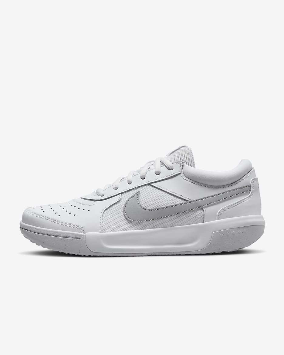 NikeCourt Air Zoom Lite 3 Women's Tennis Shoes - White/Metallic Silver