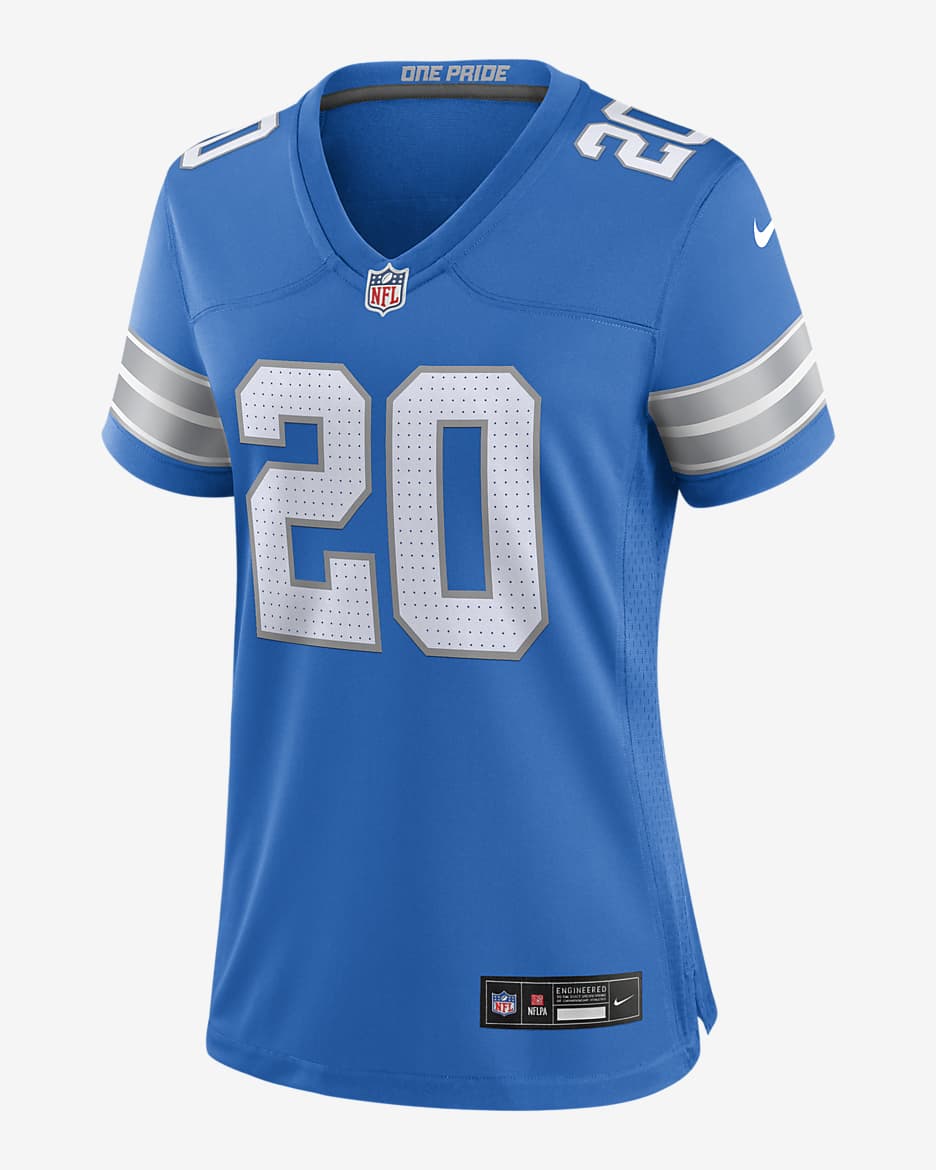 Jersey de fútbol americano Nike de la NFL Game para mujer Barry Sanders Detroit Lions - Azul