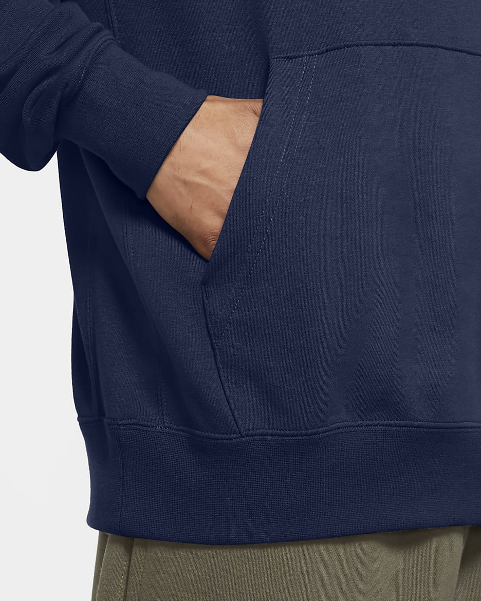 Nike Sportswear Club-pullover-hættetrøje til mænd - Midnight Navy/Midnight Navy/hvid