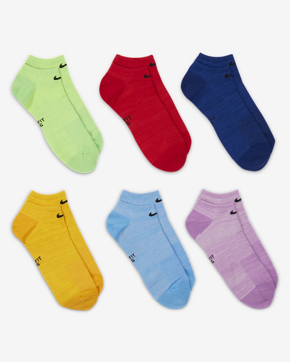 Nike Everyday Lightweight No-Show Training Socks (6 Pairs) - Multi-Colour