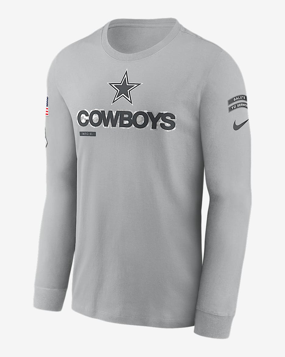 Playera de manga larga Nike de la NFL para hombre Dallas Cowboys Salute to Service Mascot Edge Legend - Royal juego