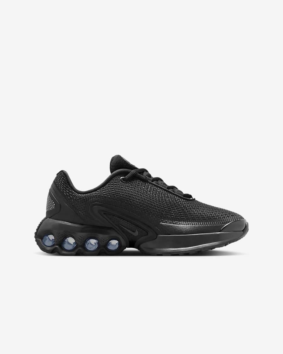 Sapatilhas Nike Air Max DN Júnior - Preto/Preto/Cinzento-escuro metalizado/Preto