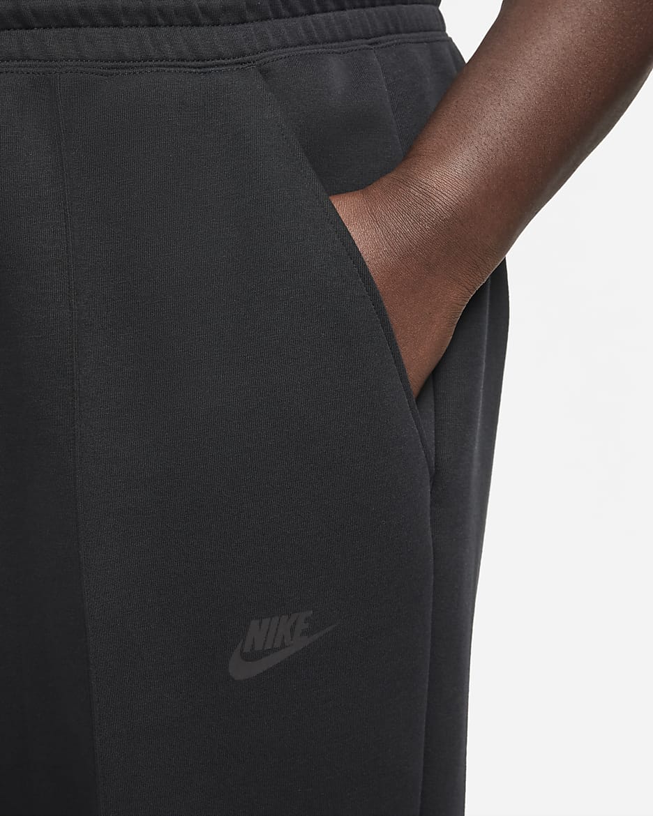 Nike Sportswear Tech Fleece Damen-Jogger mit mittelhohem Bund (große Größe) - Schwarz/Schwarz