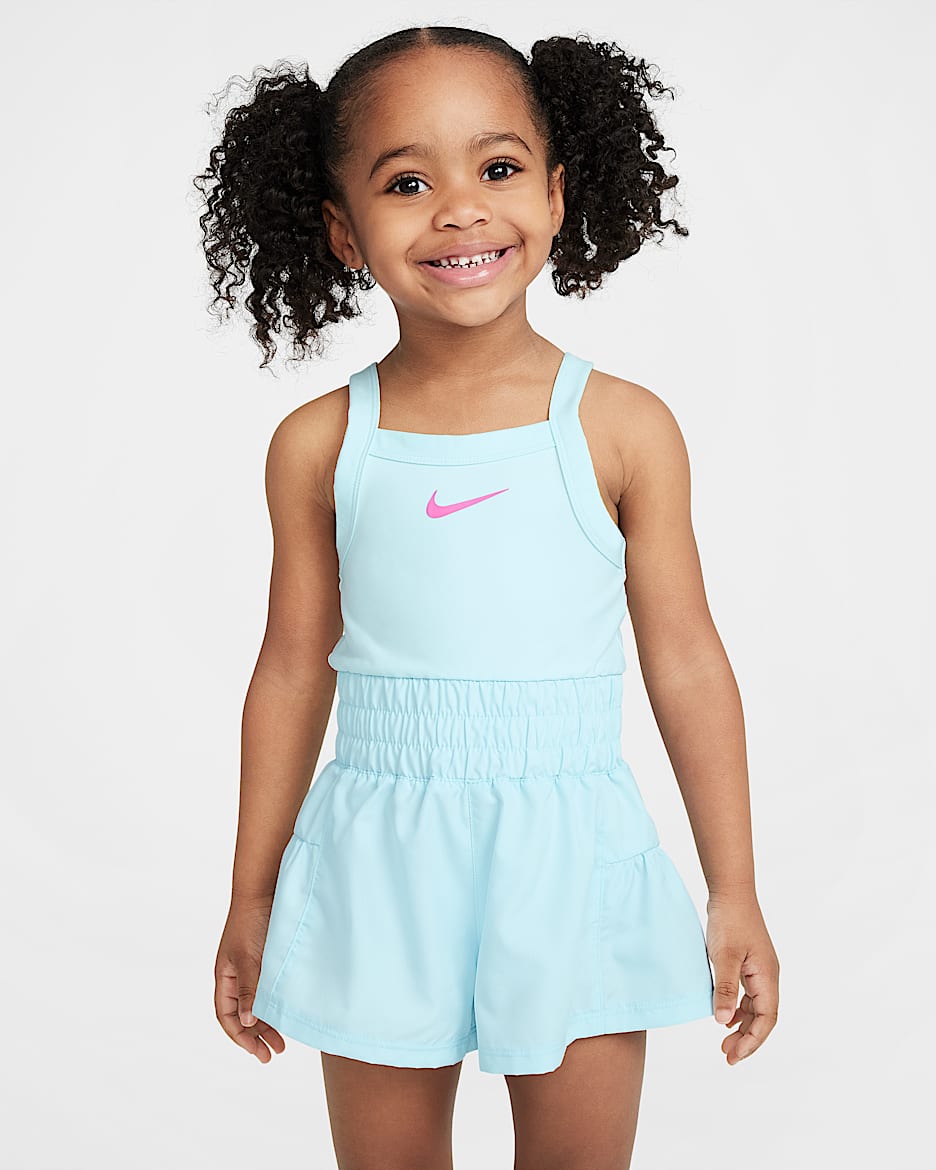 Nike Dri-FIT Sunny Swoosh Toddler Runsie Romper - Glacier Blue