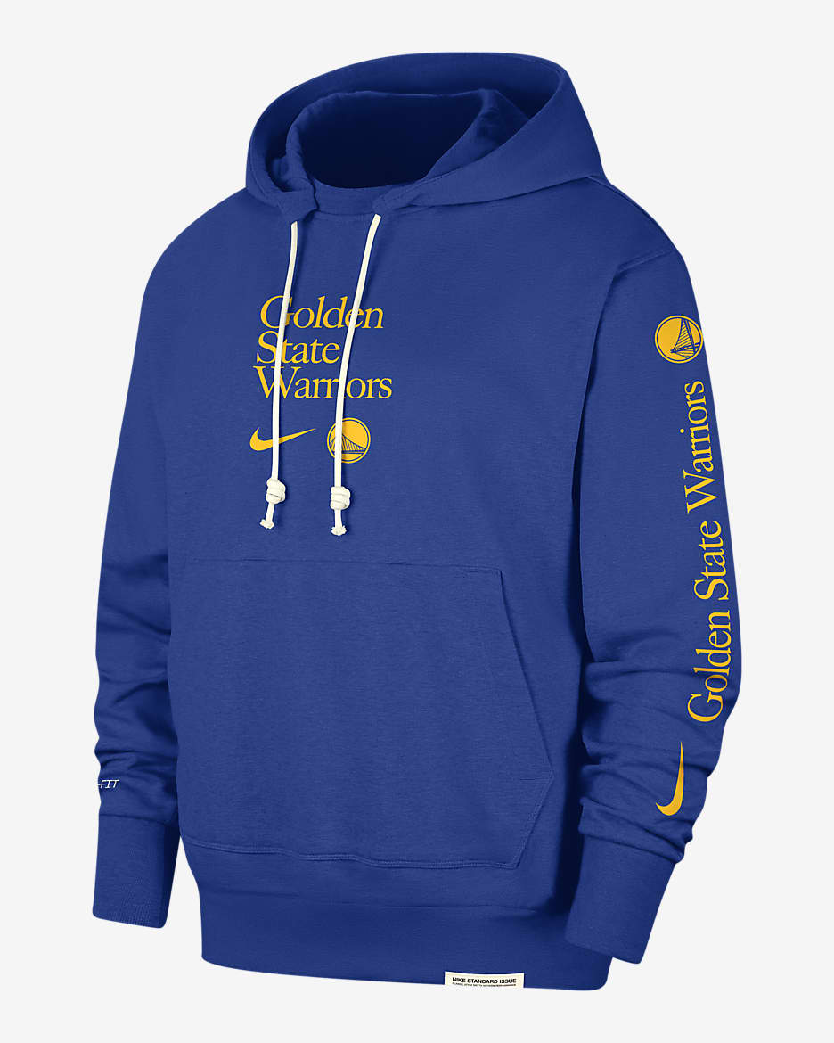 Golden State Warriors Standard Issue Courtside Men's Nike Dri-FIT NBA Hoodie - Rush Blue