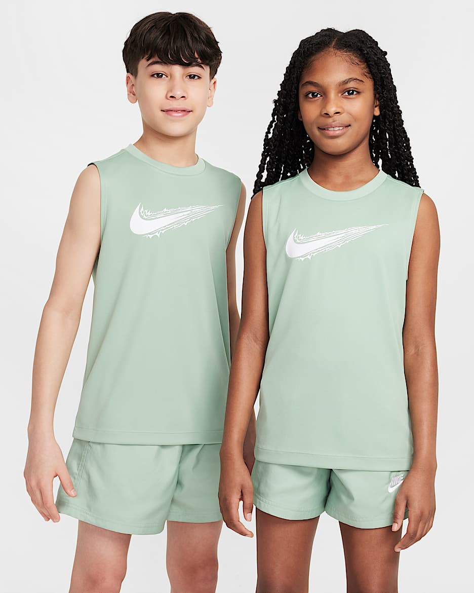 Nike Multi Big Kids' (Boys') Dri-FIT Sleeveless Shirt - Steam/White